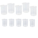 10pcs 150ml 250ml Graduated Beaker Transparent Measuring Mug Plastic Set