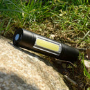 Portable USB Rechargeable XPE+COB LED Flashlight Torch Inspection Lamp