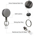 1pc Retractable Badge Holder Reel Name Card Keychain Metal ID Belt Clip Keyr Kw