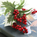 22cm Artificial Flower Red Berries Christmas Flower New Year's Tree Decoration3C