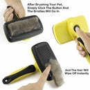 Pet Grooming Brush, Self-Cleaning Slicker Brushes, Best Shedding Tools For  A2J4