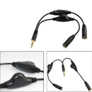 3.5mm M/2F 15cm Stereo Headphone Audio Extension Cord Cable +Volume Control
