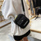 Letter Print Sports Shoulder Handbags Unisex Canvas Crossbody Bags (Black)