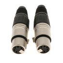 2 Pieces in 1 Package, 5 Pin XLR Plug Female Jack Mic Jack Plug Socket Connector