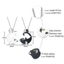 1 Pair Stainless Steel Yin Yang Cat Puzzle Piece