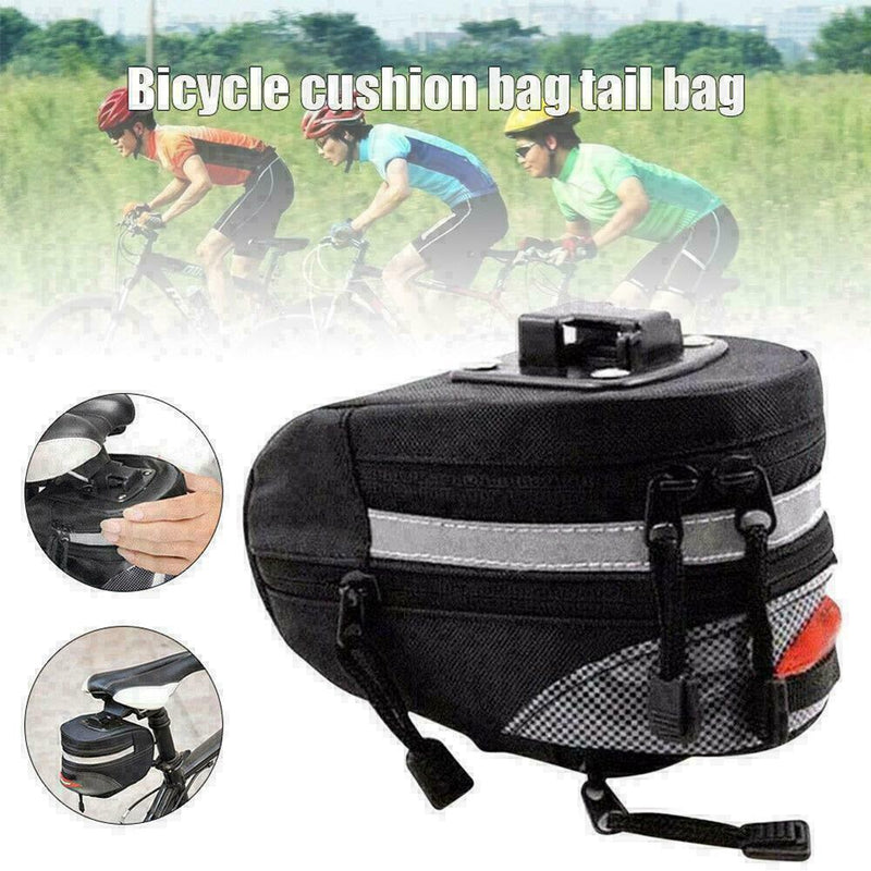 Bike Seat Saddle Bag Bicycle Rear Tail Strap-On Pouch Large W0I9 NEW A4E5 O6P7