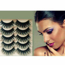 5 Pairs Blue+Black Handmade Long Thick Cross False Eyelashes Makeup Eye Lashes