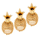3 Pieces Iron Craft Pineapple Shape Pendant Ceiling Lamp Shade Golden