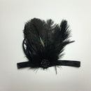Pitch Black Feather Flapper Dress Costume Hairband Bridal Headpiece 1920's