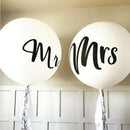 36-Inch Round White Print Mr&Mrs Balloons Wedding Valentine'S Day Party Dec