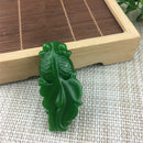 100% Natural Green jade pendants Necklace Amulet Lucky fish China Carving statue