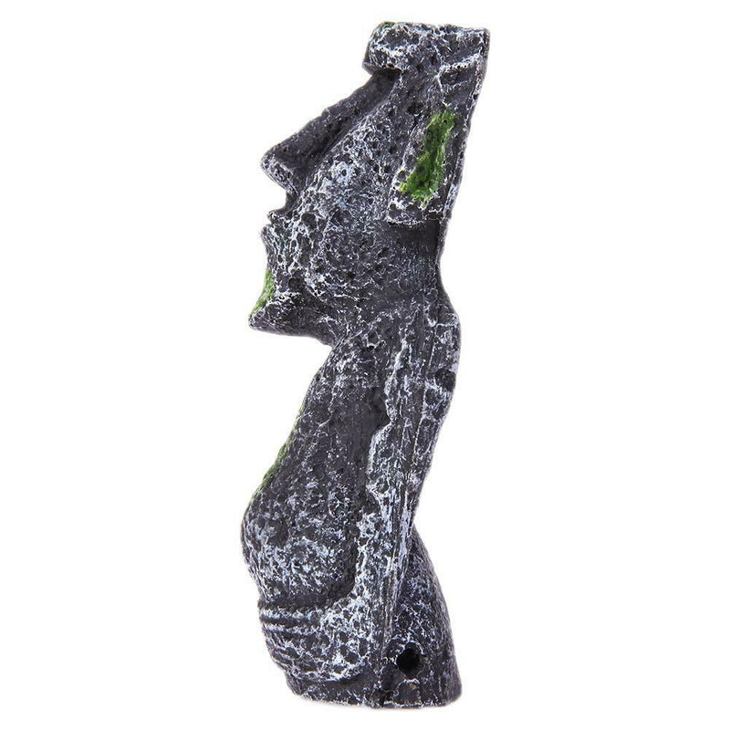 Fish Tank Landscaping Artificial Easter Island Statue Decoration(Small)