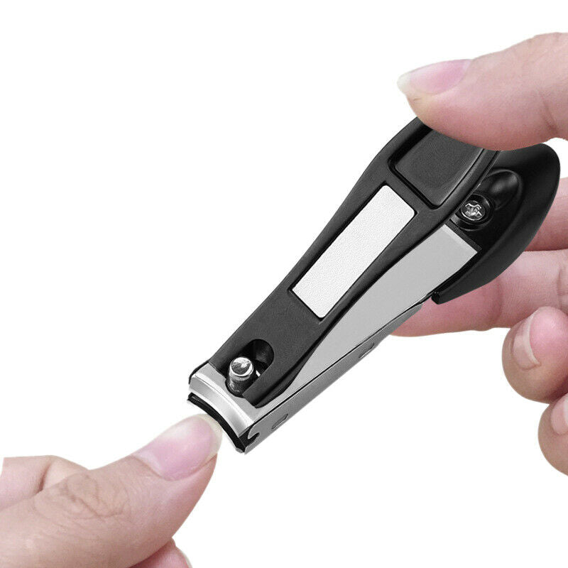 Nail Clipper with Catcher - Stainless Steel Curved Fingernail and Toenail C F1C4
