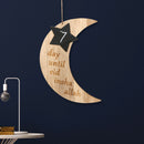 1pc Letter Moon Star Pattern Wooden Ramadan EID Mubarak Festival Hanging Pendant