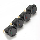 10pcs Car 12V Round Rocker Boat Yellow LED Light Toggle Switch SPST ON/OFF