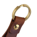 Brown Leather Strap Copper Loop Key Chain Ring Keychain Keyring Easy Key Carry