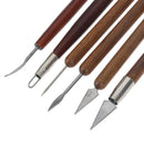 6pcs Clay Sculpting Wax Carving Pottery Tools Modeling assorted pottery to H Gw
