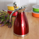 1.5L Stainless Steel Tea Water Pot Double-Wall Insulated Coffee Carafe Red