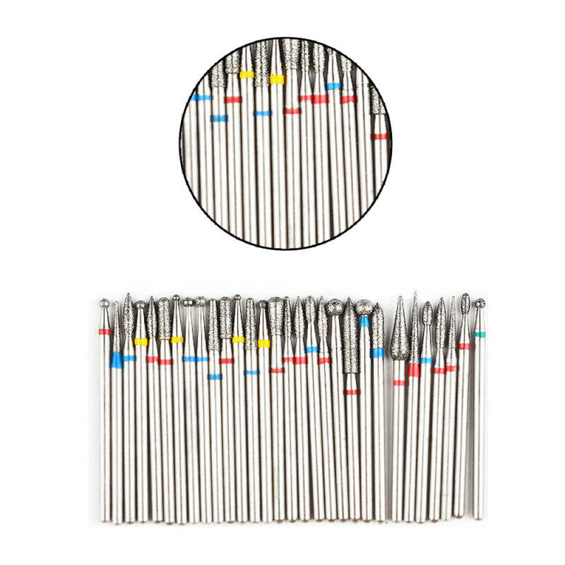 30Pcs/Set Diamond Nail Drill Bit For Art Nail Cuticle Manicure Pedicure To TIX