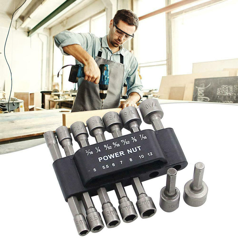 14pcs Torque Wrench Hex Socket Sleeve Head Bits Set 5-12mm Spanner Key Grip