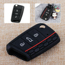 Black Silicone Flip Remote Key FOB Cover Case Shell fit for VW Golf 7 Mk7 Hf
