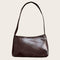 Simple Women Shoulder Bag Leather Totes Retro Travel Handbag (Dark Brown)
