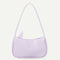 Women Handbags Solid Color PU Leather Female Shoulder Underarm Bag (Purple)
