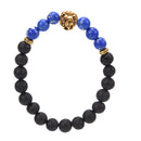 Handmade Lava Rock Bracelet Natural stone Beads Buddha lion Head Agate Beaded Z