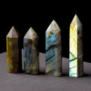 50-60mm Natural Rock Labradorite Moonstone Quartz Crystal Wand Point Healing