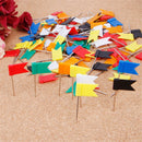 30pcs Flag Head Push Pins Mixed Color Thumbtacks Office School Notice Board Tack