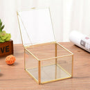 Square Opening Glass Geometry Garden Jewelry Boxs Mirror Jewelry Storage Bo