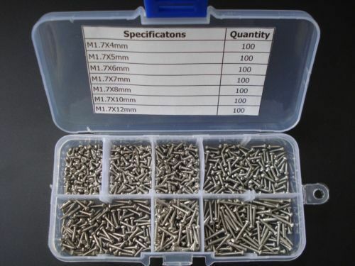 M1.7 Stainless Steel Phillips Pan Head Self Tapping Screws Assortment Kit 700pcs