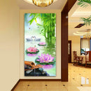 5D DIY Diamond Painting Lotus Pond Cross Stitch Embroidery Rhinestones Kits
