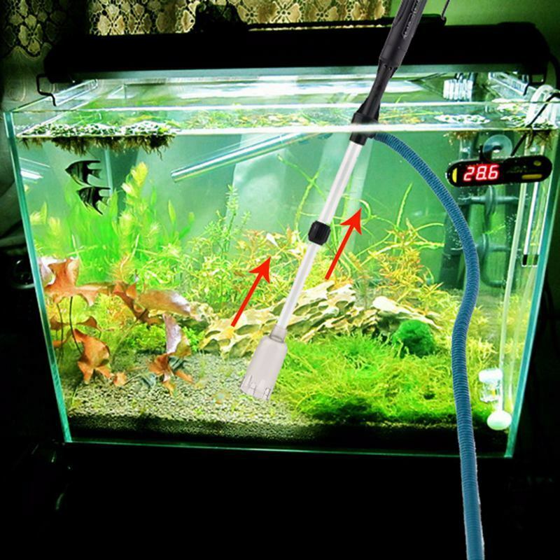 Aquarium Battery Syphon Operated Fish Tank Vacuum Gravel Water Filter Clean