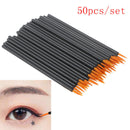 50Pcs Disposable Eyeliner Brushes Individual Applicator Fibre Swab Liner Br Ew