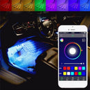 4 x 9LED APP Control Colorful RGB Car Interior Floor Atmosphere Light Strip 3C