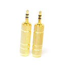 2pcs 3.5mm Mono Plug Male To 6.35mm Mono Female Jack Audio Adapter Golden