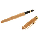 Polished Beige 14.5cm Bamboo Fountain Pens Ink Pen Sign Pen Smooth Writing for