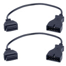 2pcs 12Pin OBD1 to 16 Pin OBD2 Convertor Connector Adapter Cable For Chevrolet