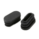15mm x 30mm Plastic Oval Shaped End Cap Tube Insert Black 24 Pcs