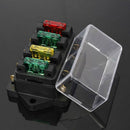 Car Accessory Waterproof Vehicle Truck Boat 4 Way Blade Fuse Box Holder +4X Fuse