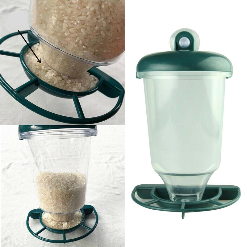 3-pack Outdoor Window Bird Feeder Food Dispenser Auto Feeding for Wild Birds