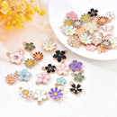 40pcs Assorted Lot Enamel Alloy Daisy Flowers Pendant Charms DIY Accessories