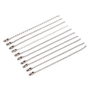 10Pcs 3.5" Long 0.09" Bead Dia Connector Clasp Ball Chain Keychain DIY JC&M