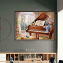 Piano DIY Full Drill Round Diamond Painting Embroidery Kits Cross Stitch
