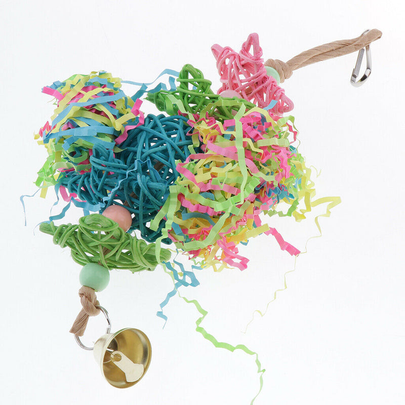 4 Pcs Colored Parrot Chewing Chew Toys Cage Hanging Swing Rope Random Color