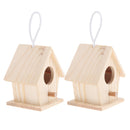 2x Bird Nest Natural Wood House DIY Parrot