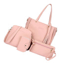 2Pcs Four Set Leather Handbag Cross Body Shoulder Card Tote Bag for Ladies