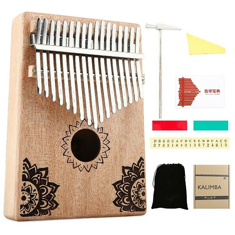 17 Key Kalimba African Solid Wood Thumb Finger Piano Sanza Mbira Calimba PlaF3D9