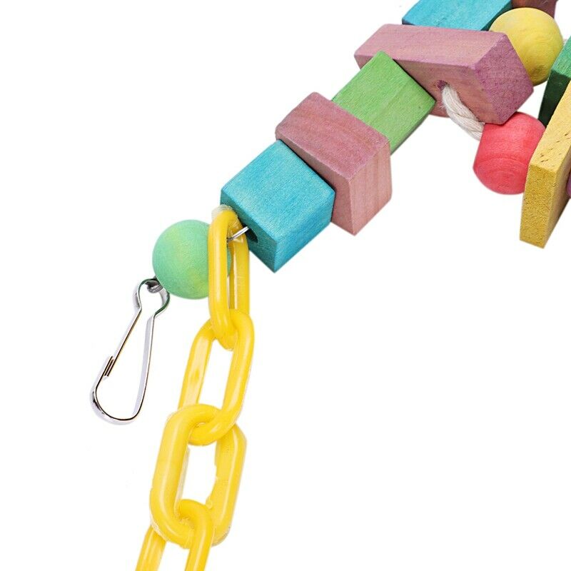 1X(Bird Parrot Toys Play Set For Bird Cage, Colorful Chewing Hanging Swing